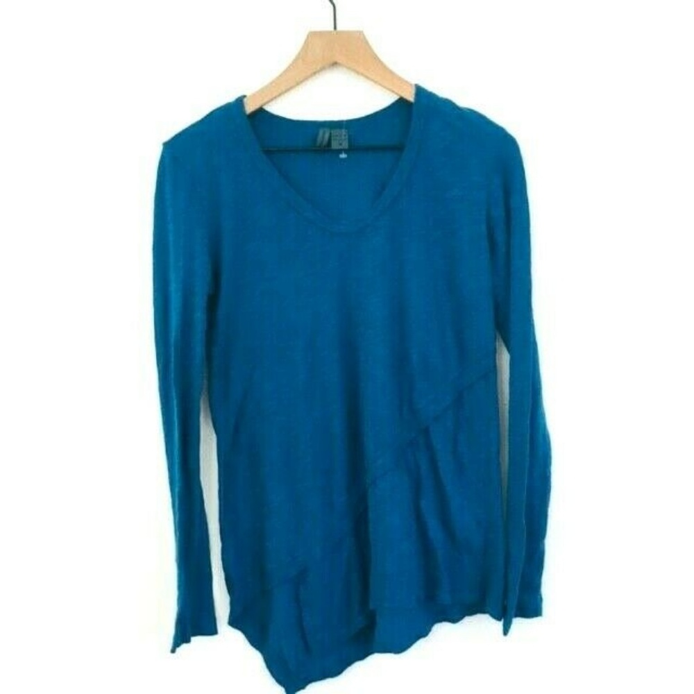 Anthropologie Left of Center Blue Long Sleeve Top